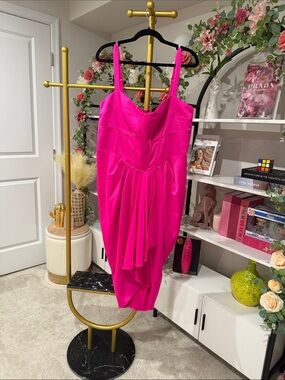 City Chic | Dresses | City Chic Midi Dress Womens Large2 Pink Exotic Lily  Dress Floral Plus Size | Poshmark